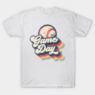 Retro Baseball Game Day Mother's Day T-Shirt